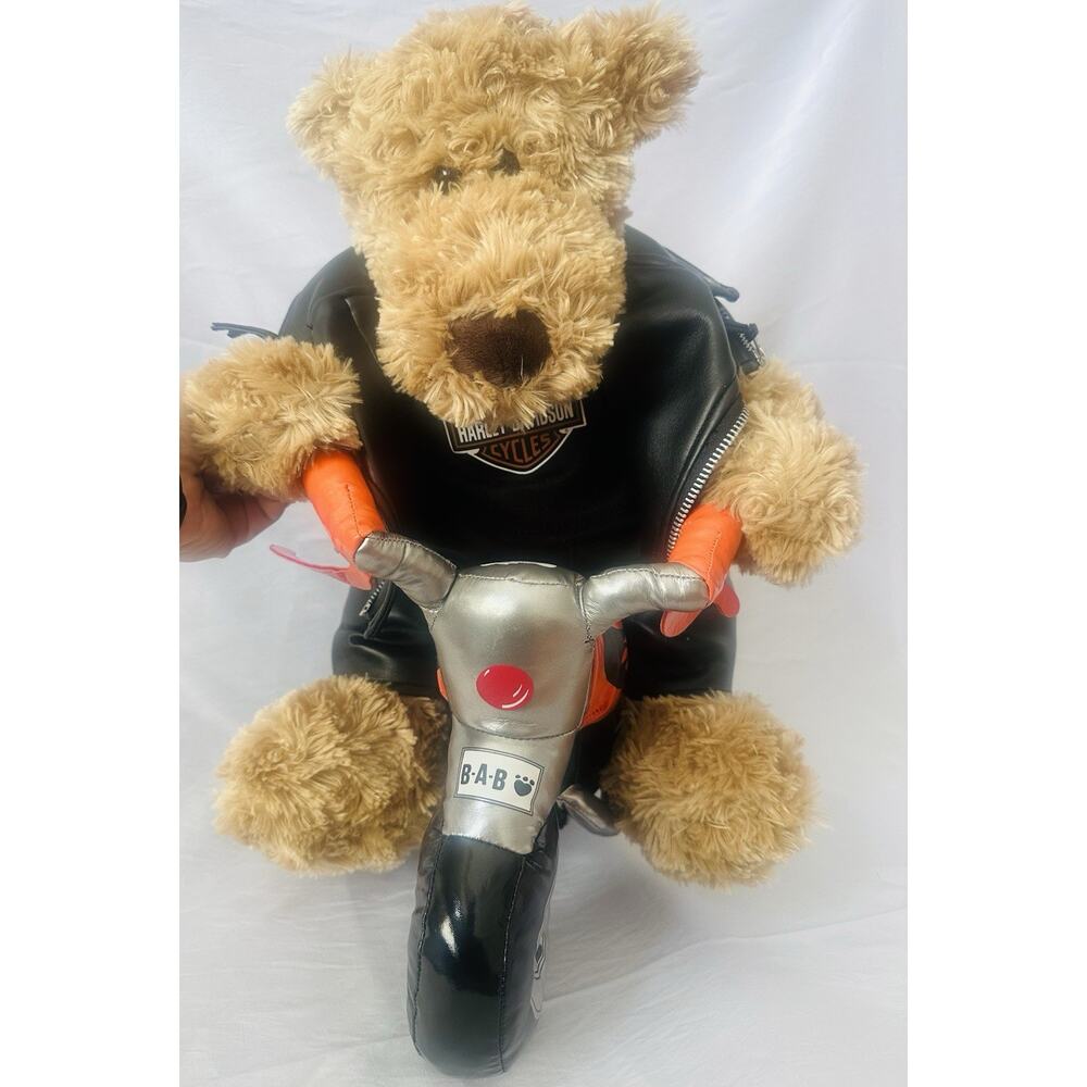 Build A Bear Vintage Big Hugs 18" Plush Brown Teddy Harley Davidson Outfit RARE - Picture 3 of 9